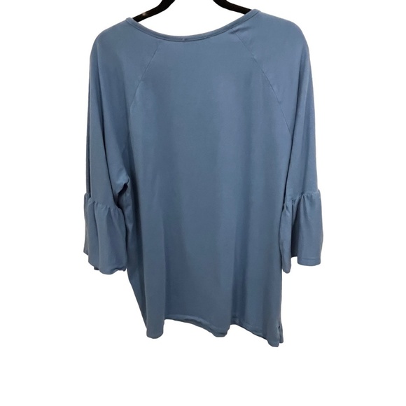 my Style Blue Bell Sleeve Plus Size Cotton Knit Top Size 1X - Picture 4 of 5